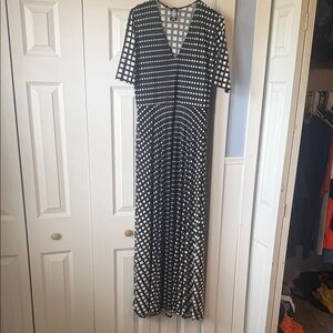 Agnes & Dora Black and White Geometric Maxi Dress